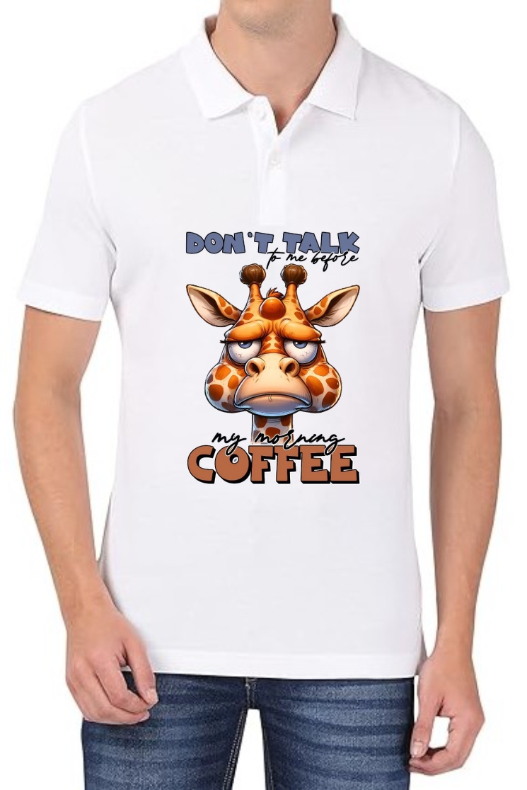 Morning Coffee Polo Men White T-Shirt