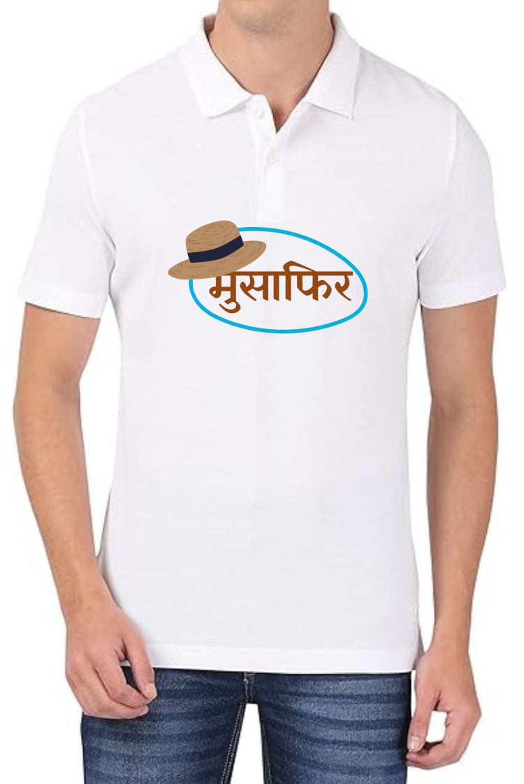 Musafir Polo Men White T-Shirt