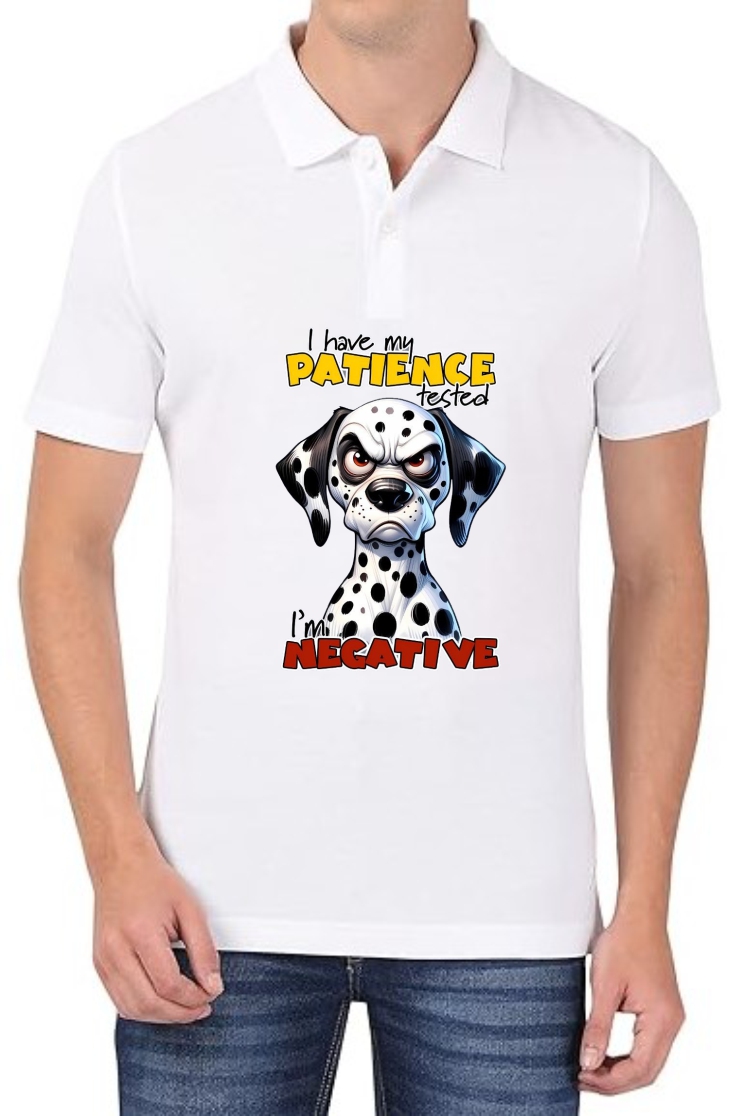 Negative Patience Polo Men White T-Shirt