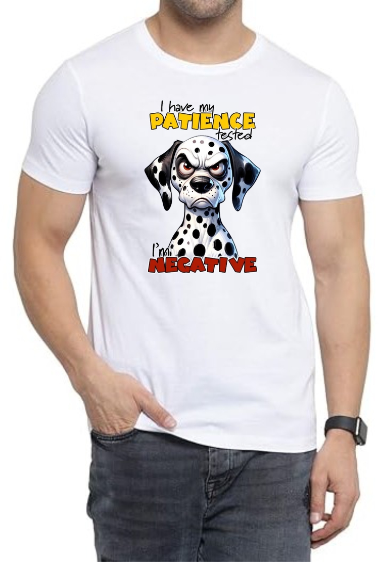 Negative Patience Round Neck Men White T-Shirt