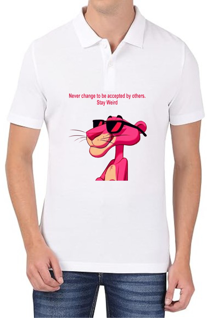Never Change Polo Men White T-Shirt