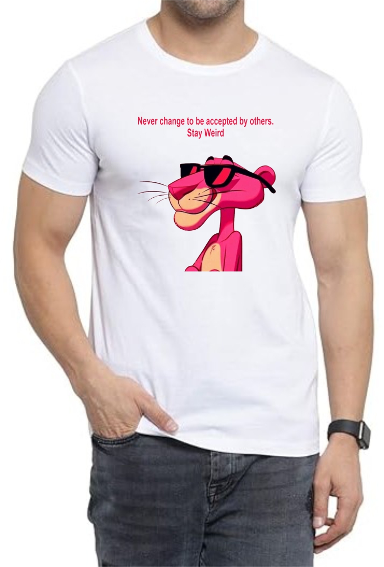 Never Change Round Neck Men White T-Shirt