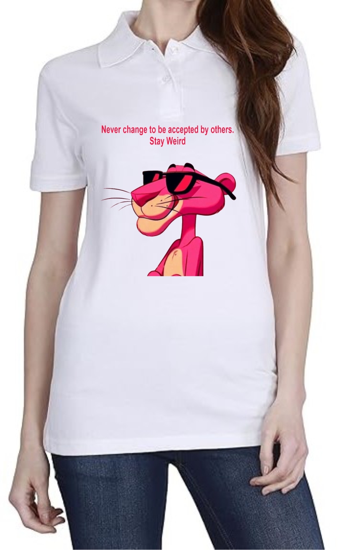 Never Change Polo Women White T-Shirt