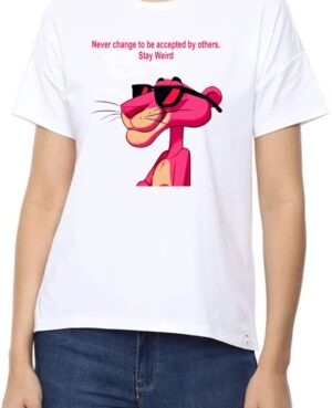 Never Change Round Neck Women White T-Shirt