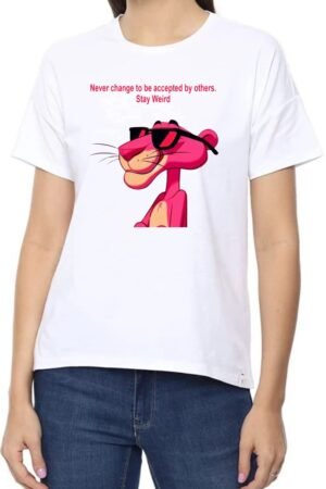 Never Change Round Neck Women White T-Shirt