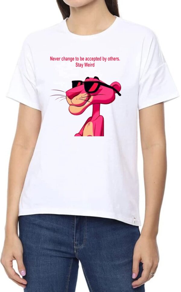 Never Change Round Neck Women White T-Shirt