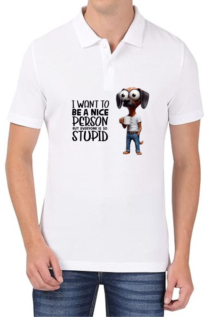 Nice Person Polo Men White T-Shirt