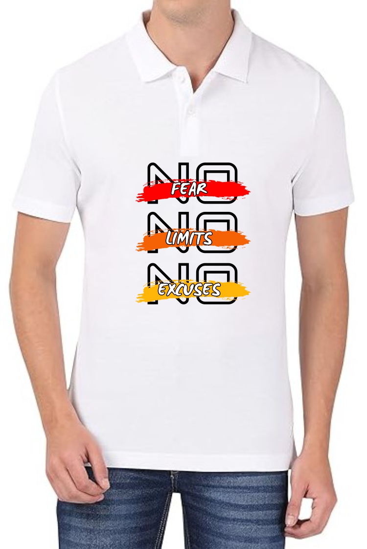 No Fear-Limits (BLK) Polo Men White T-Shirt