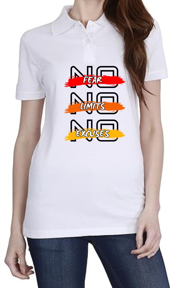No Fear-Limits (BLK) Polo Women White T-Shirt