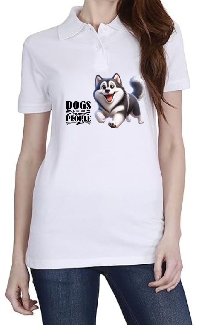 People Suck Polo Women White T-Shirt