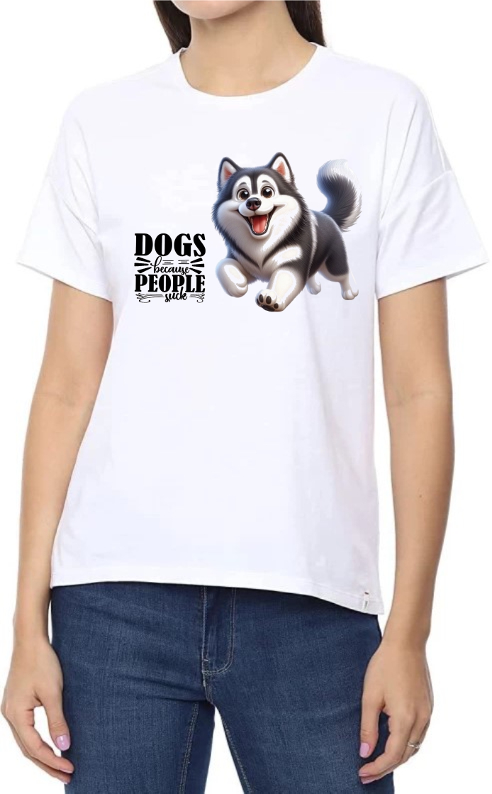 People Suck Round Neck Women White T-Shirt