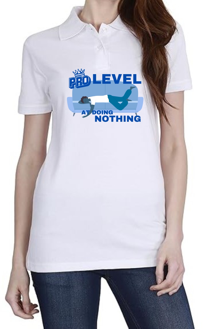 Pro Level (BLU) Polo Women White T-Shirt