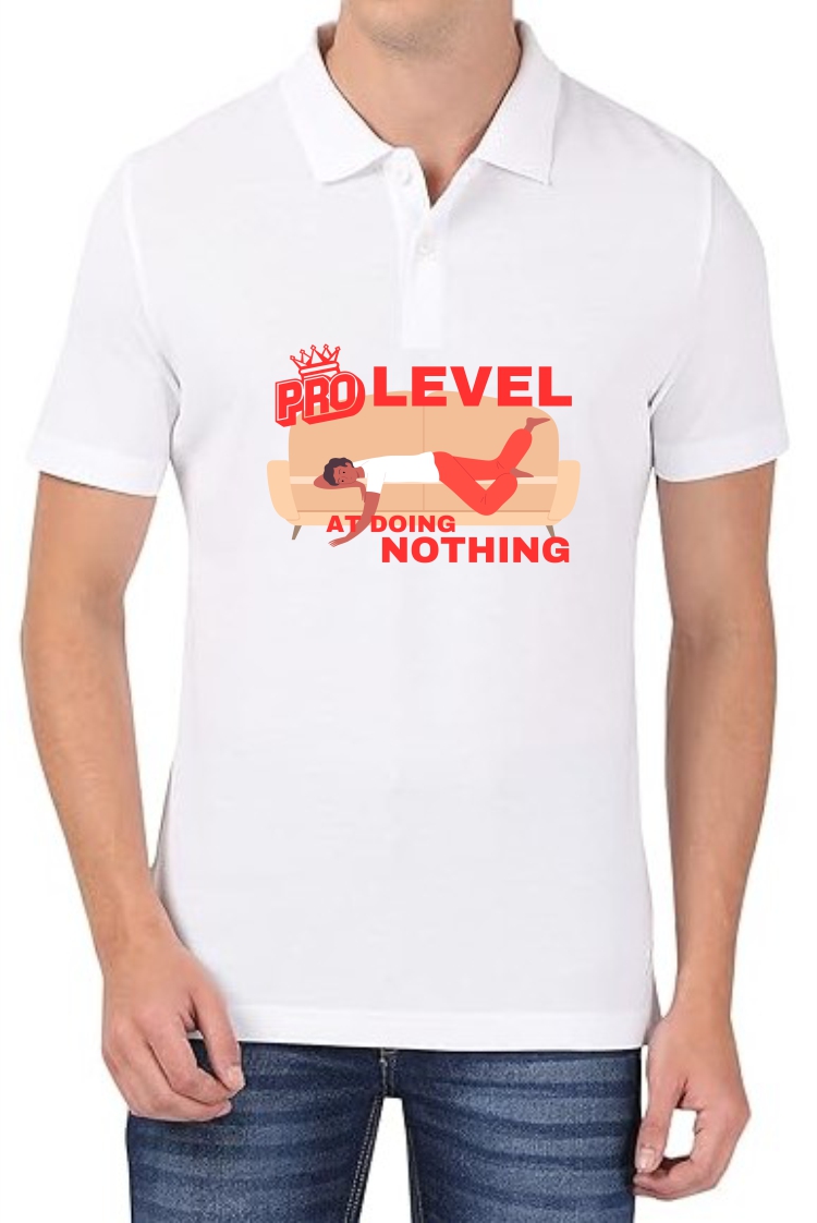 Pro Level (RED) Polo Men White T-Shirt