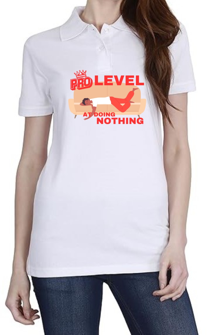 Pro Level (RED) Polo Women White T-Shirt