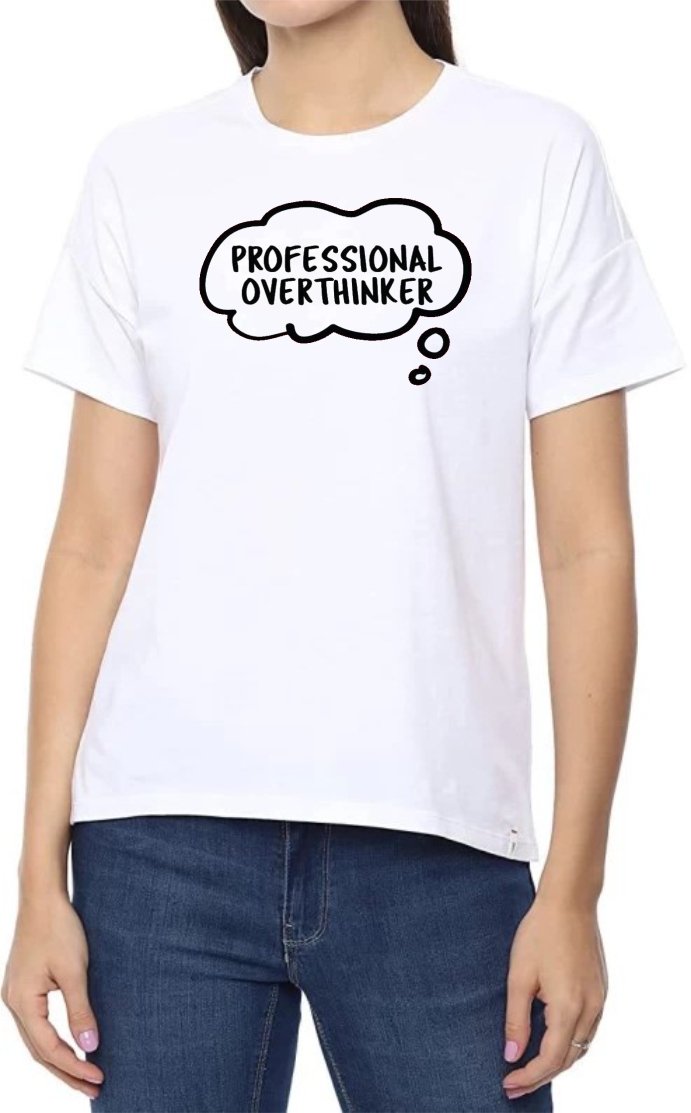Professional Over Round Neck Women White T-Shirt