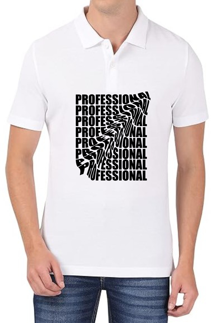 Professional (BLK) Polo Men White T-Shirt