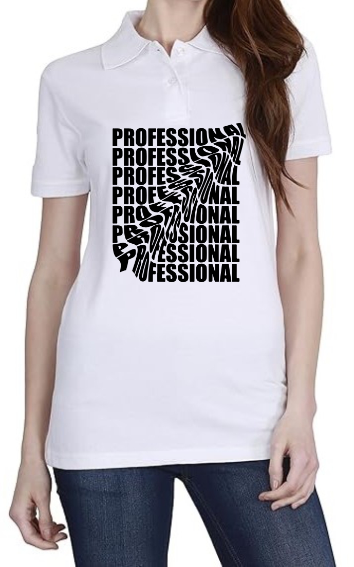 Professional (BLK) Polo Women White T-Shirt