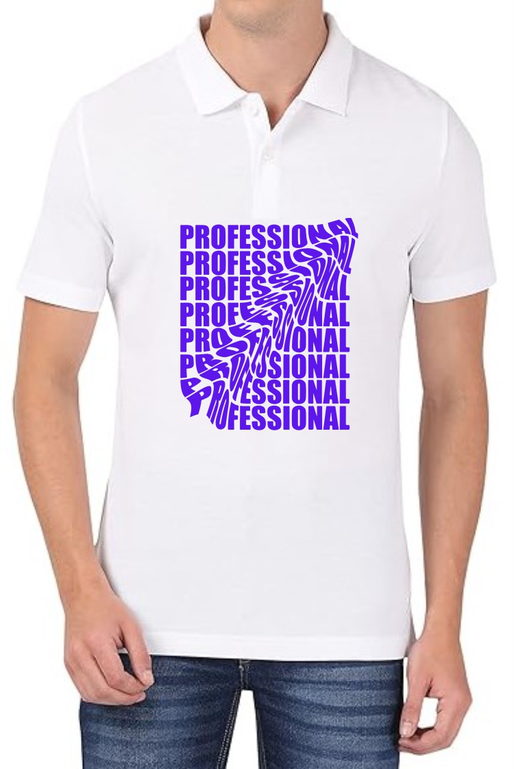 Professional (BLU) Polo Men White T-Shirt