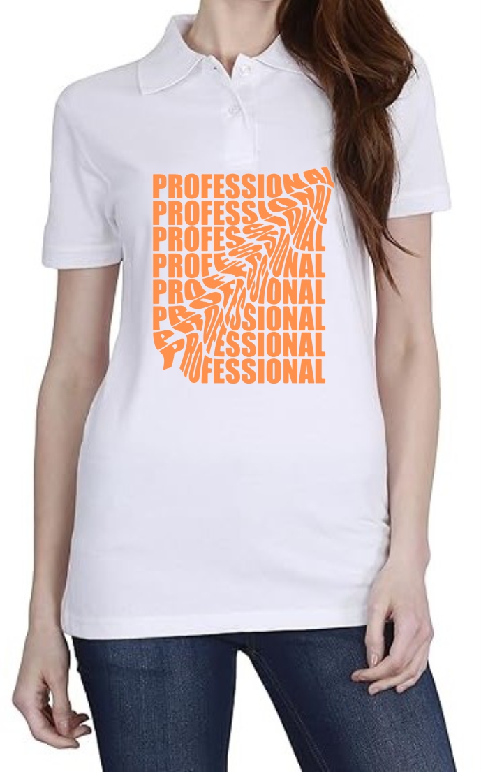 Professional (Orange) Polo Women White T-Shirt