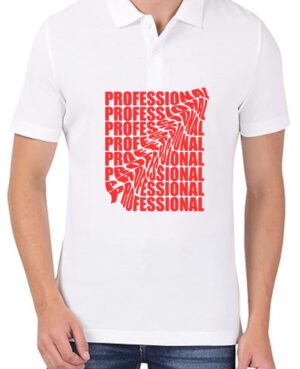 Professional (RED) Polo Men White T-Shirt