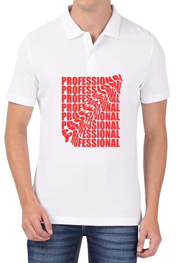 Professional (RED) Polo Men White T-Shirt