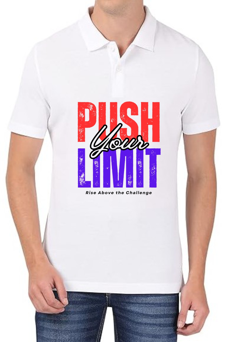 Push Limit (RED) Polo Men White T-Shirt