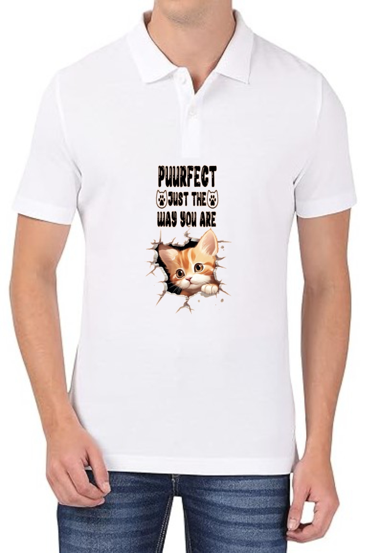 Puurfect Polo Men White T-Shirt