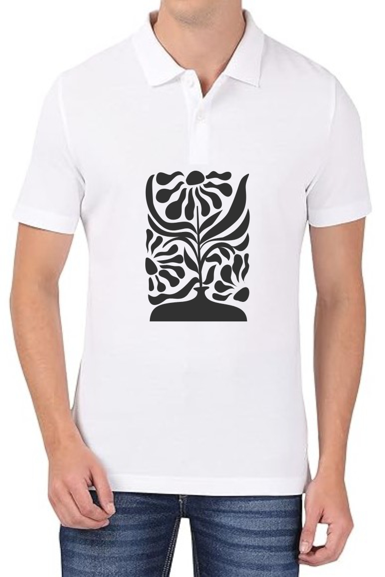 Random Design (2) Polo Men White T-Shirt