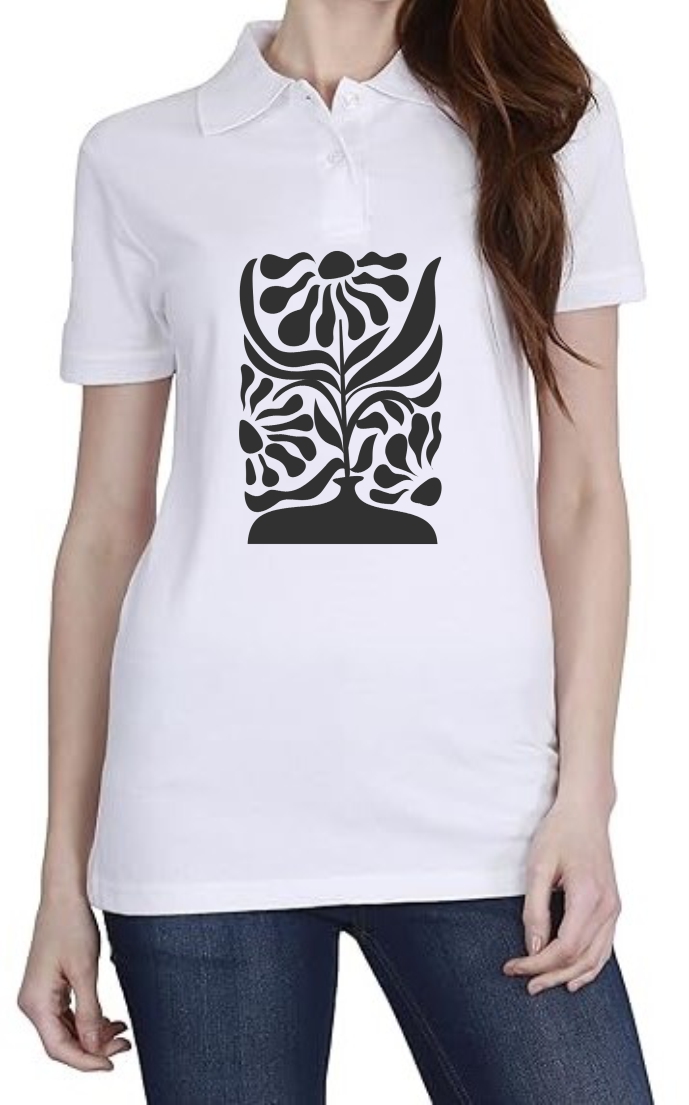 Random Design (2) Polo Women White T-Shirt