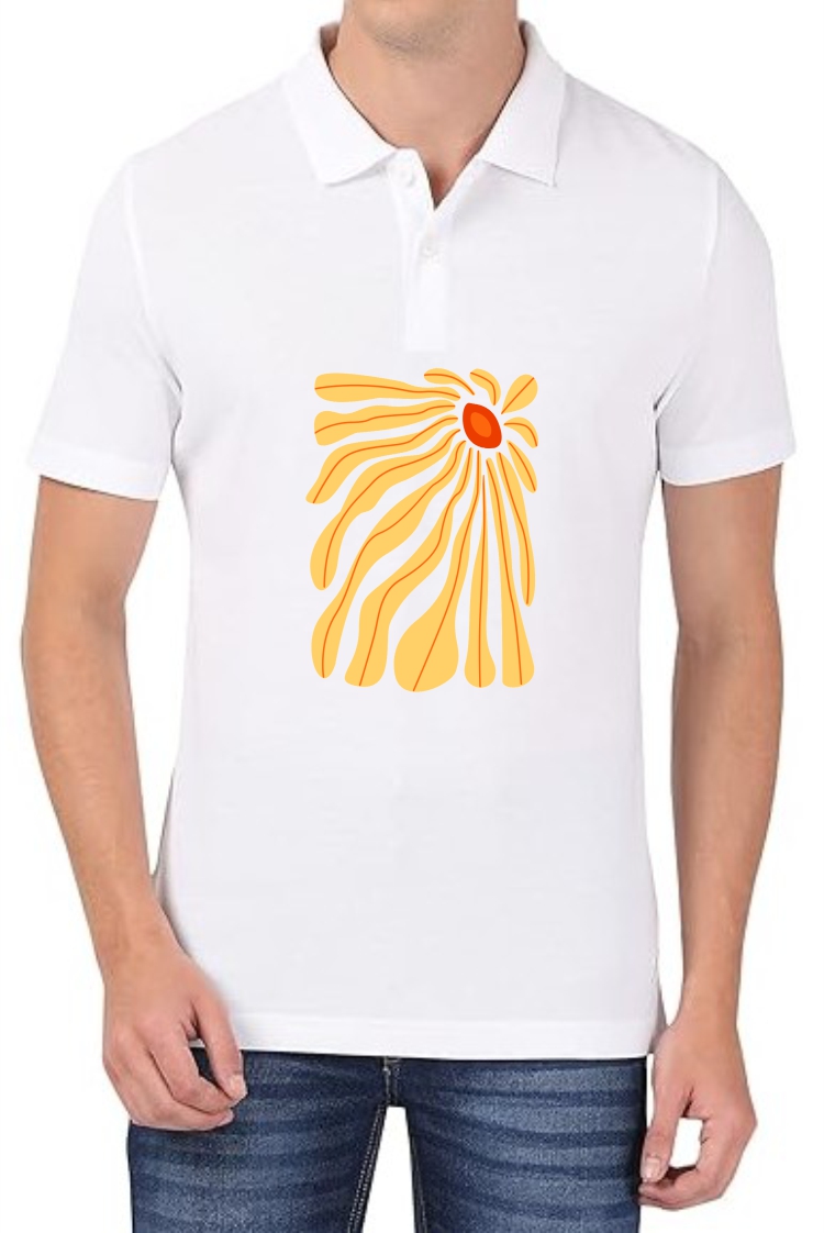 RandomDesign Polo Men White T-Shirt