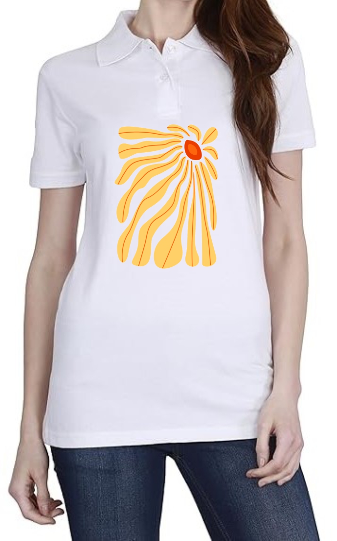 RandomDesign Polo Women White T-Shirt
