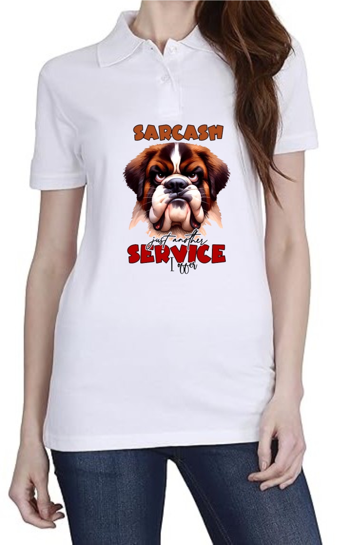 Sarcasm I Offer Polo Women White T-Shirt