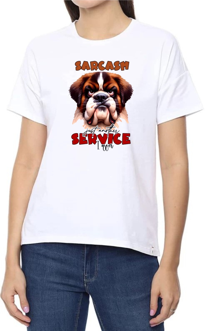 Sarcasm I Offer Round Neck Women White T-Shirt