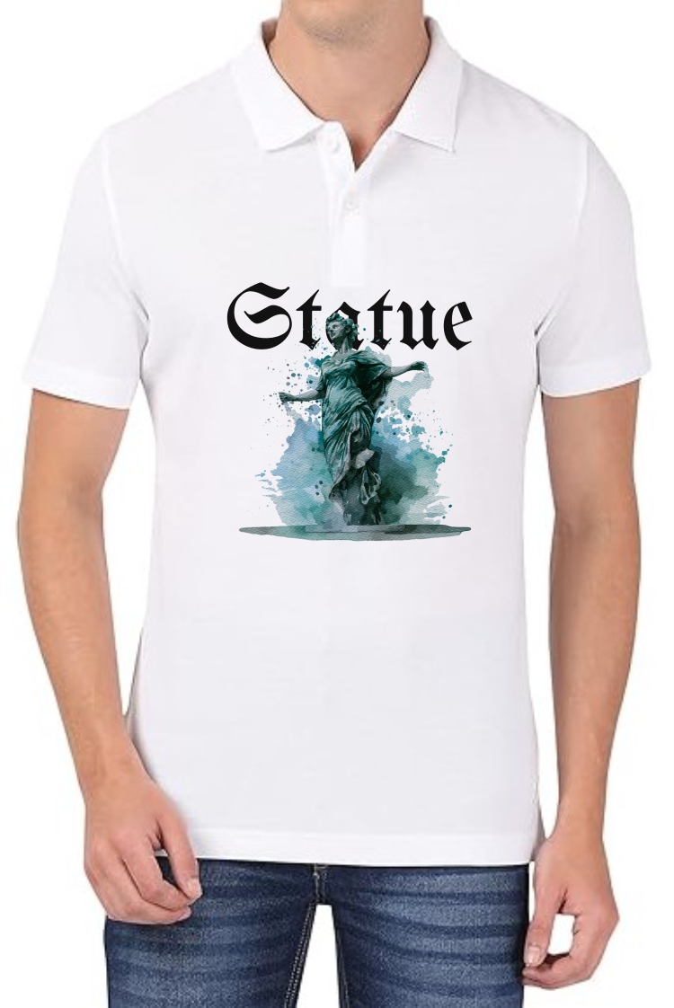 Statue Polo Men White T-Shirt