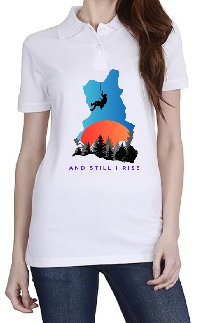 Still Rise (BLU) Polo Women White T-Shirt