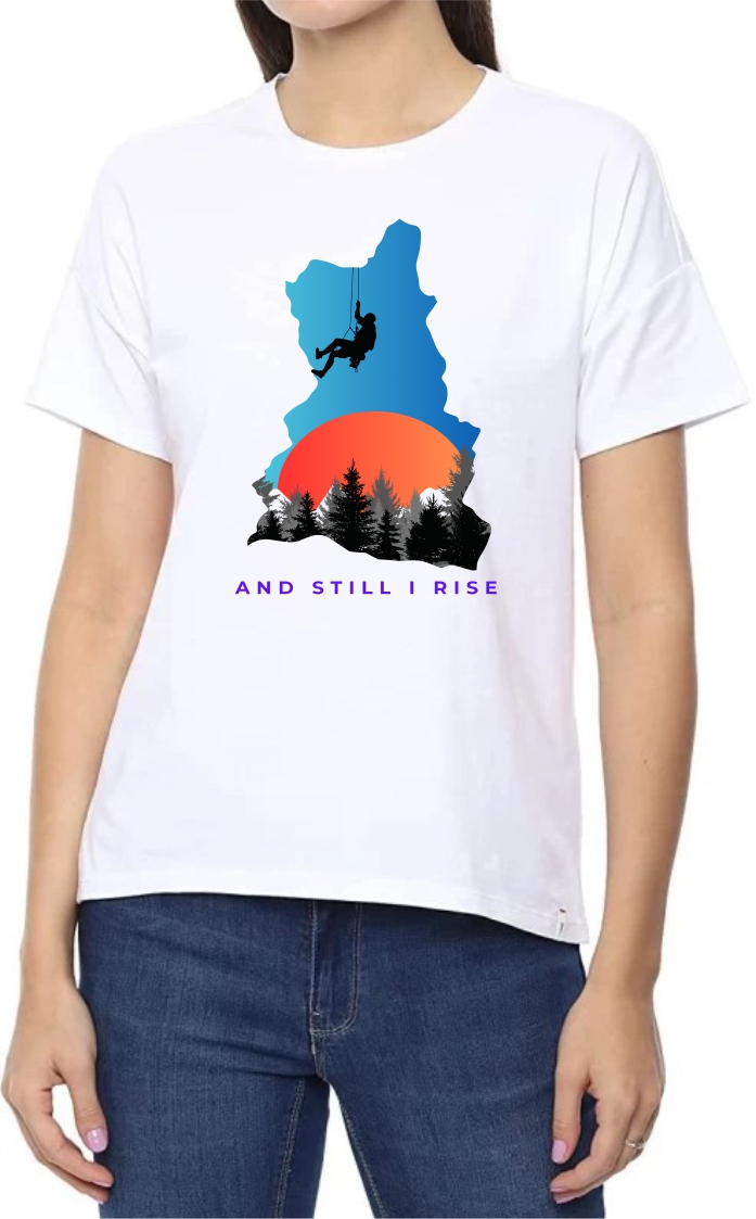 Still Rise (BLU) Round Neck Women White T-Shirt