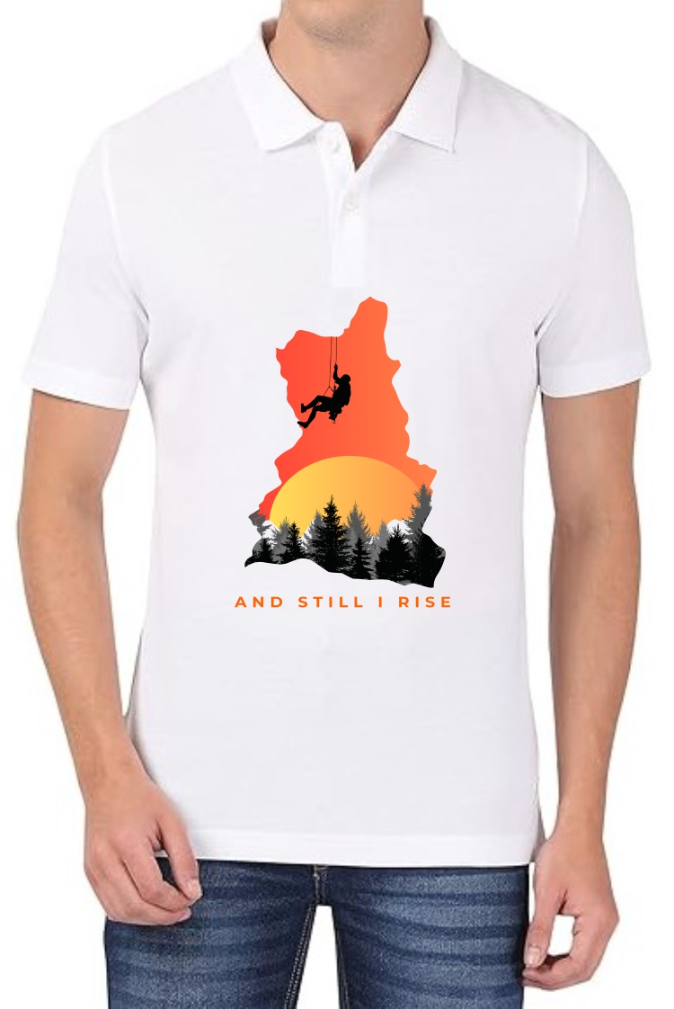 Still Rise (Orange) Polo Men White T-Shirt