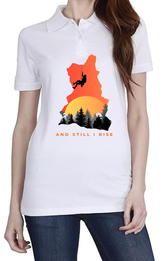 Still Rise (Orange) Polo Women White T-Shirt