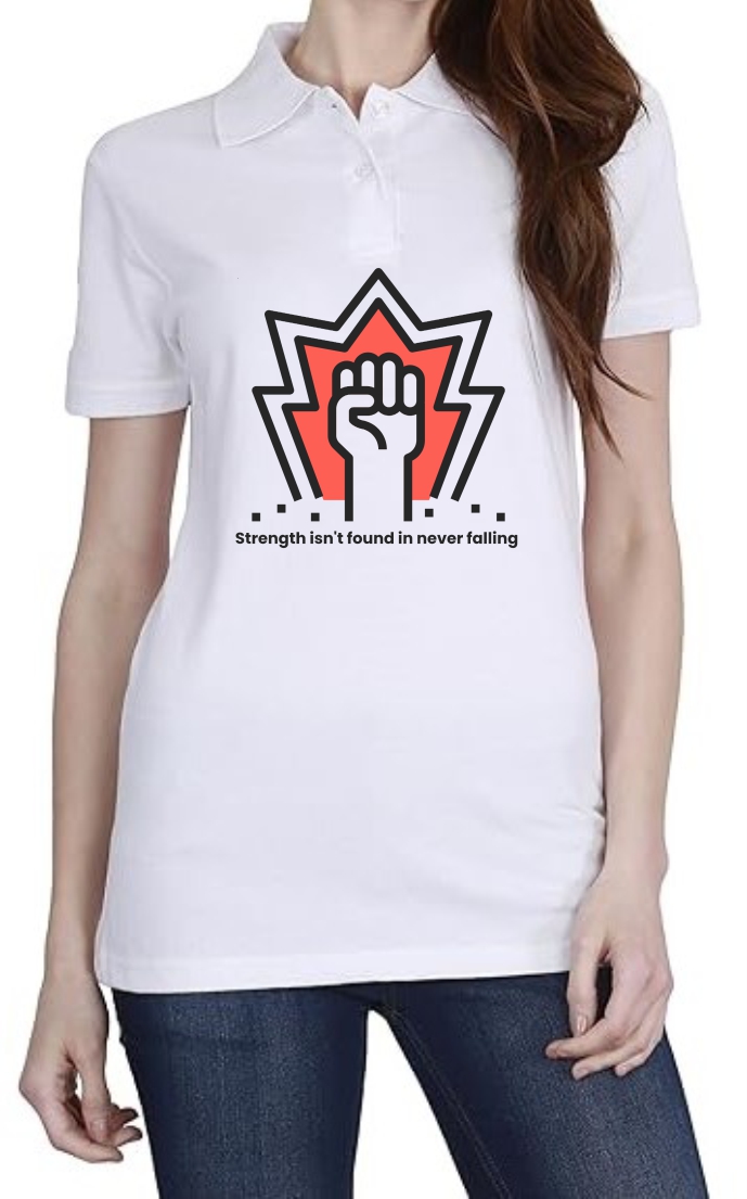 Strength Polo Women White T-Shirt