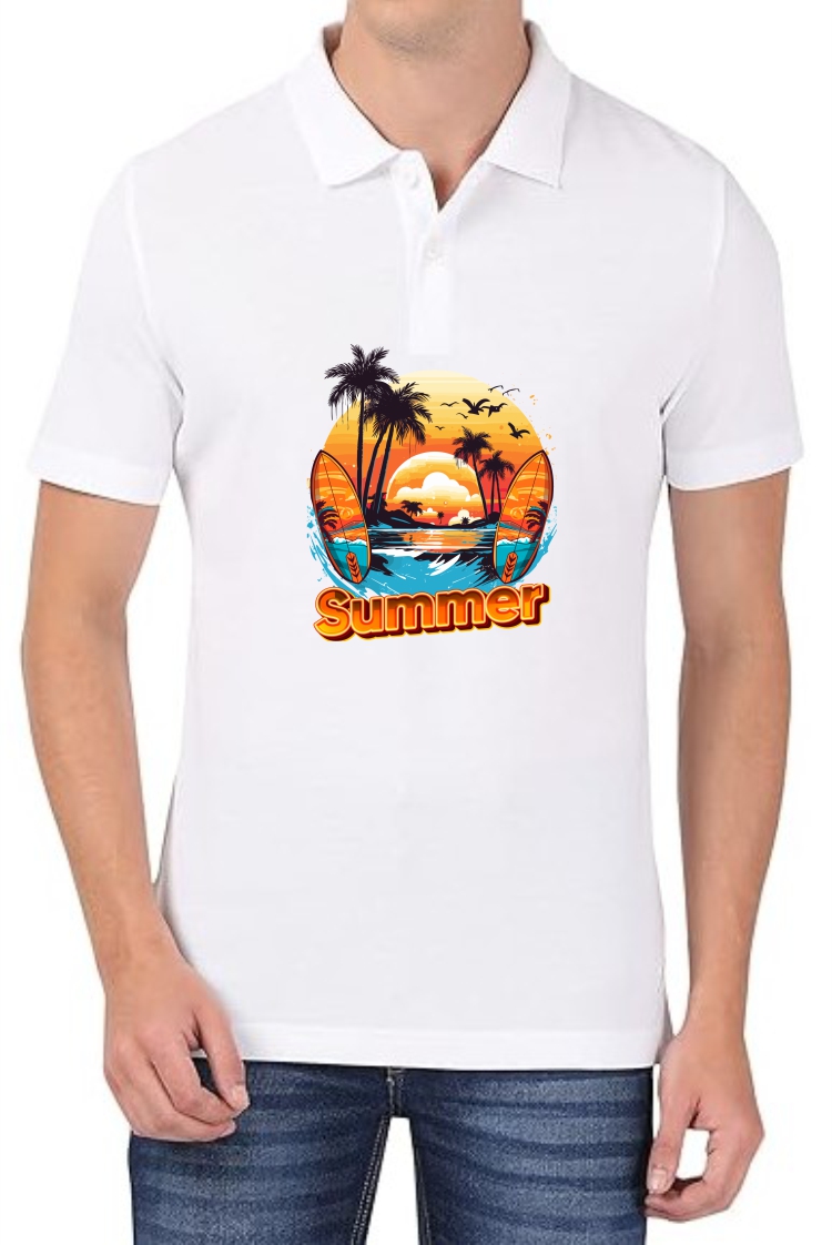 Summer1 Polo Men White T-Shirt