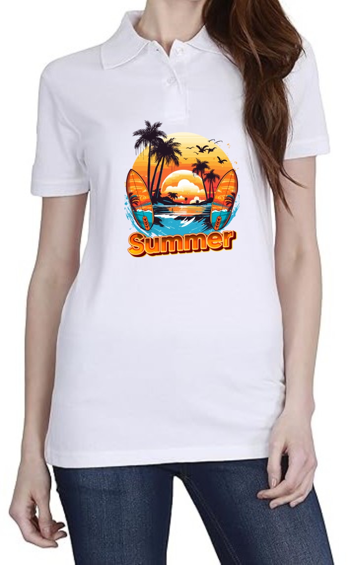 Summer1 Polo Women White T-Shirt
