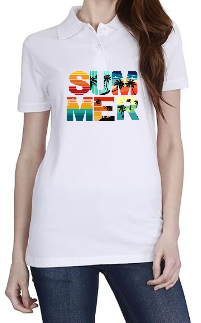 Summer Polo Women White T-Shirt