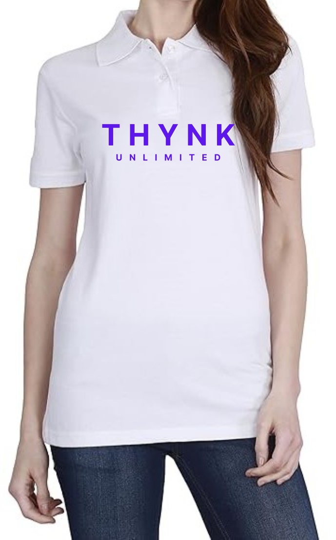 THYNK Unlimited (BLU) Polo Women White T-Shirt