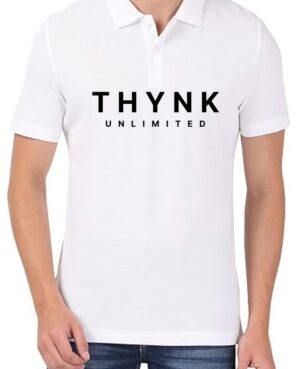THYNK Unlimited (GREEN) Polo Men White T-Shirt
