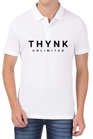 THYNK Unlimited (GREEN) Polo Men White T-Shirt