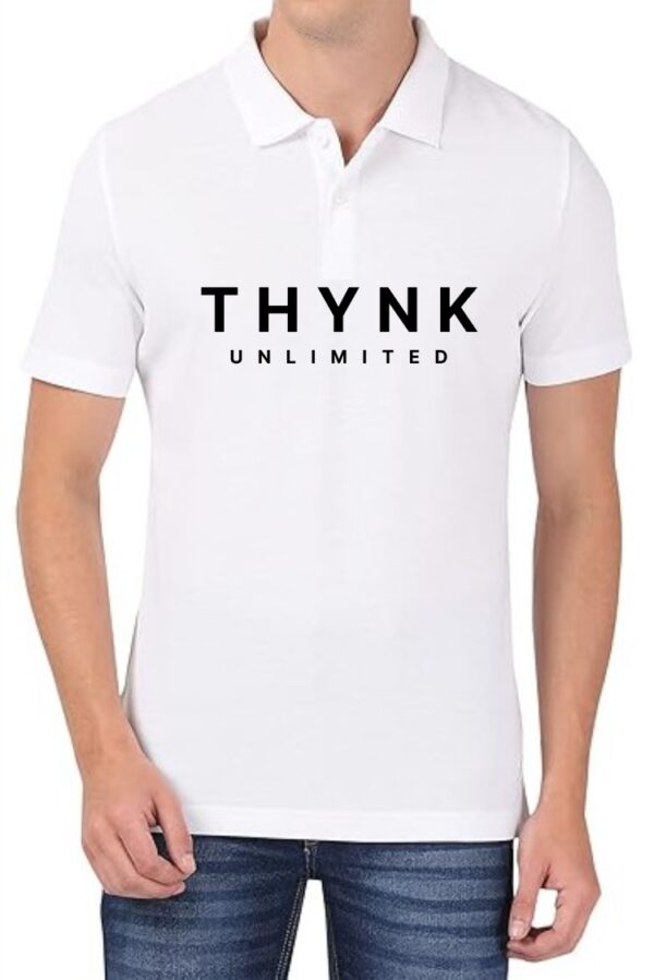 THYNK Unlimited (GREEN) Polo Men White T-Shirt
