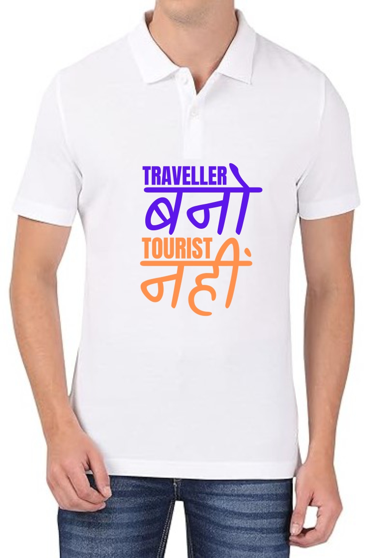 Traveller Bano Polo Men White T-Shirt