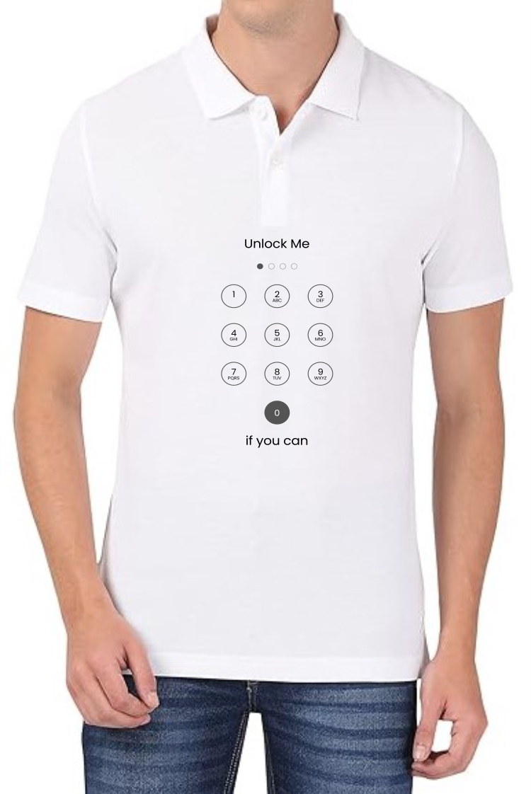 Unlock Me Polo Men White T-Shirt