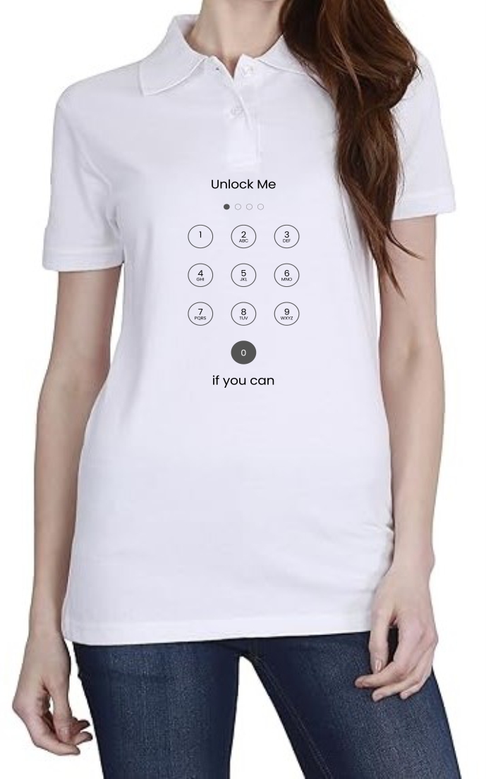 Unlock Me Polo Women White T-Shirt