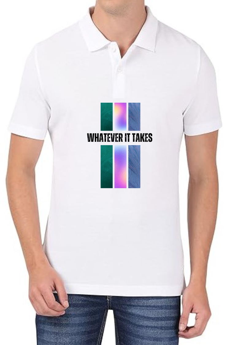 Whatever It Takes Polo Men White T-Shirt